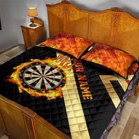 Flaming Dartboard Darts Quilt Bed Set Personalized Bold Geometric Patterns - Wonder Print Shop