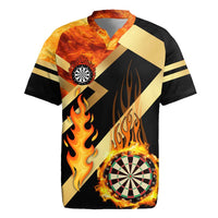 Flaming Dartboard Darts Rugby Jersey Personalized Bold Geometric Patterns - Wonder Print Shop