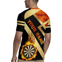 Flaming Dartboard Darts Rugby Jersey Personalized Bold Geometric Patterns - Wonder Print Shop