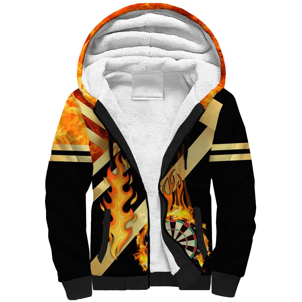 Flaming Dartboard Darts Sherpa Hoodie Personalized Bold Geometric Patterns - Wonder Print Shop