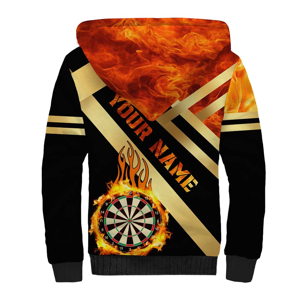 Flaming Dartboard Darts Sherpa Hoodie Personalized Bold Geometric Patterns - Wonder Print Shop