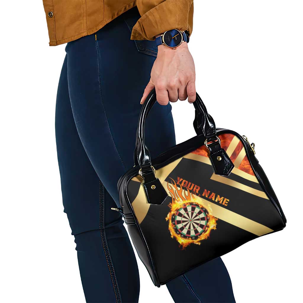 Flaming Dartboard Darts Shoulder Handbag Personalized Bold Geometric Patterns - Wonder Print Shop