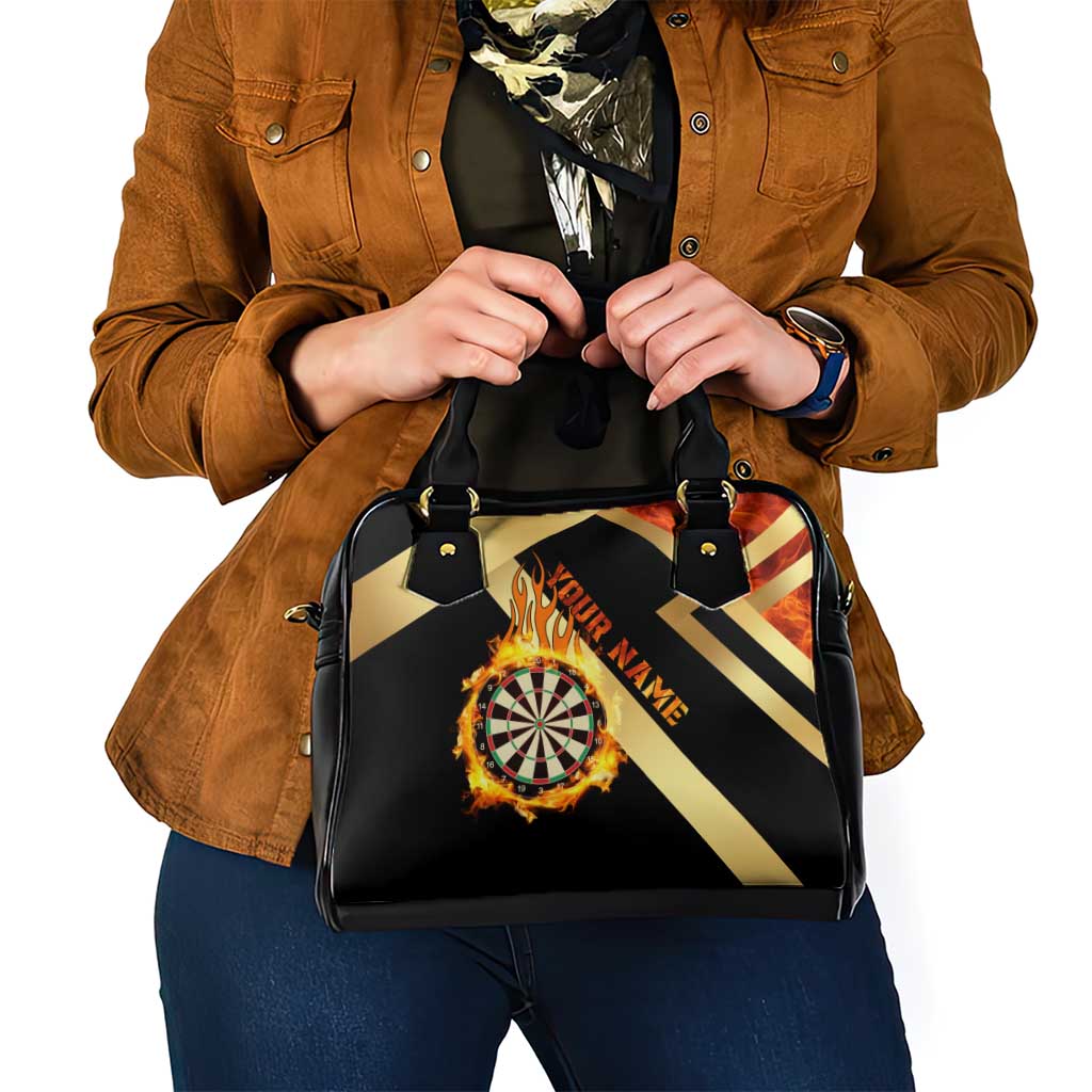 Flaming Dartboard Darts Shoulder Handbag Personalized Bold Geometric Patterns - Wonder Print Shop