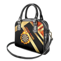 Flaming Dartboard Darts Shoulder Handbag Personalized Bold Geometric Patterns - Wonder Print Shop