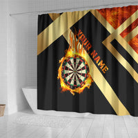 Flaming Dartboard Darts Shower Curtain Personalized Bold Geometric Patterns - Wonder Print Shop
