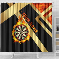 Flaming Dartboard Darts Shower Curtain Personalized Bold Geometric Patterns - Wonder Print Shop
