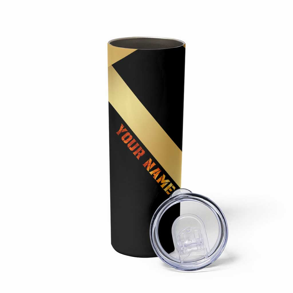 Flaming Dartboard Darts Skinny Tumbler Personalized Bold Geometric Patterns - Wonder Print Shop