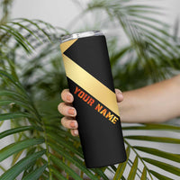 Flaming Dartboard Darts Skinny Tumbler Personalized Bold Geometric Patterns - Wonder Print Shop