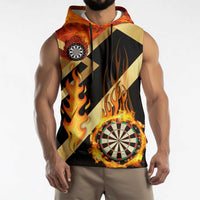 Flaming Dartboard Darts Sleeveless Hoodie Personalized Bold Geometric Patterns - Wonder Print Shop
