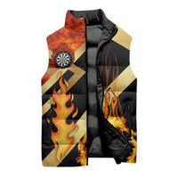 Flaming Dartboard Darts Sleeveless Puffer Jacket Personalized Bold Geometric Patterns - Wonder Print Shop