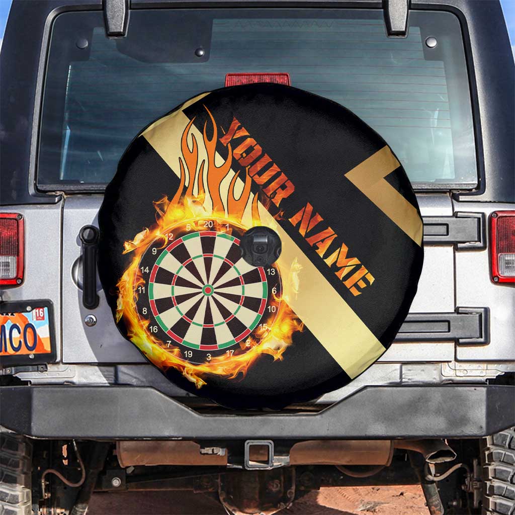 Flaming Dartboard Darts Spare Tire Cover Personalized Bold Geometric Patterns - Wonder Print Shop