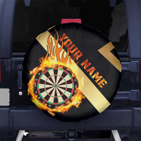 Flaming Dartboard Darts Spare Tire Cover Personalized Bold Geometric Patterns - Wonder Print Shop