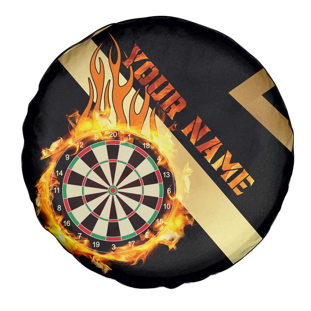 Flaming Dartboard Darts Spare Tire Cover Personalized Bold Geometric Patterns - Wonder Print Shop