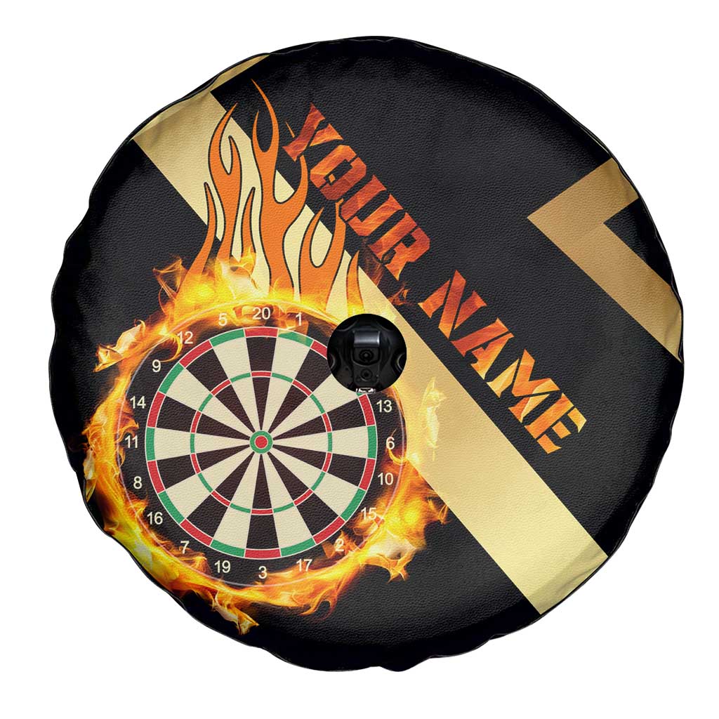 Flaming Dartboard Darts Spare Tire Cover Personalized Bold Geometric Patterns - Wonder Print Shop