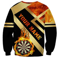 Flaming Dartboard Darts Sweatshirt Personalized Bold Geometric Patterns - Wonder Print Shop