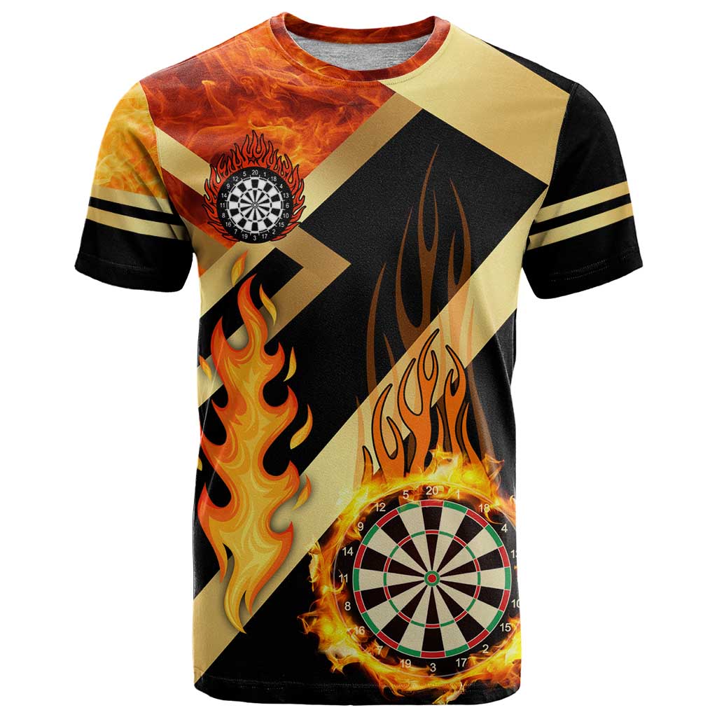 Flaming Dartboard Darts T Shirt Personalized Bold Geometric Patterns - Wonder Print Shop