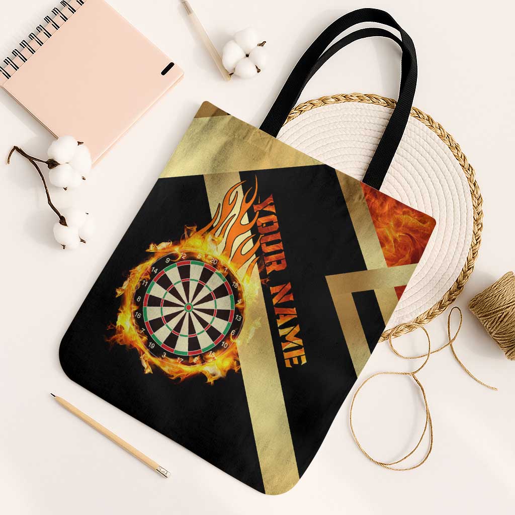 Flaming Dartboard Darts Tote Bag Personalized Bold Geometric Patterns - Wonder Print Shop