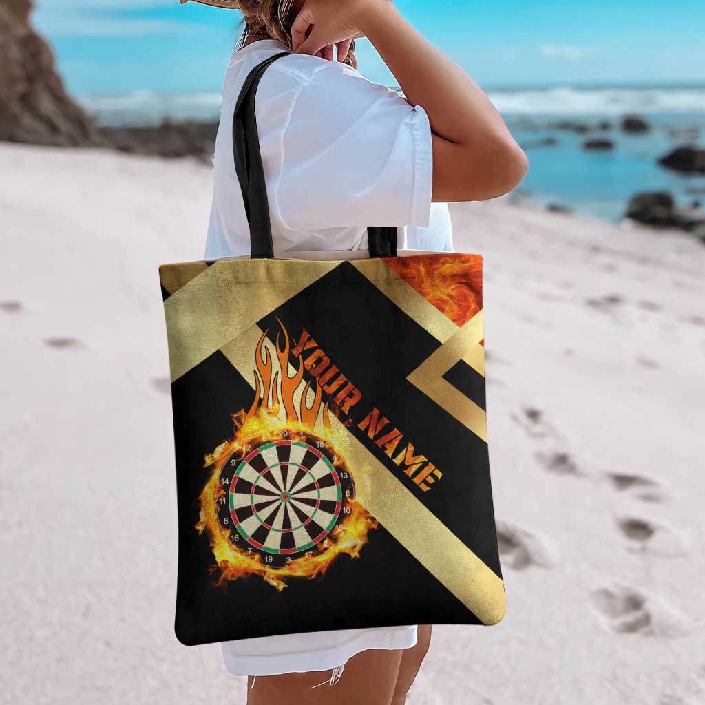 Flaming Dartboard Darts Tote Bag Personalized Bold Geometric Patterns - Wonder Print Shop