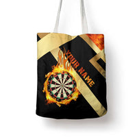 Flaming Dartboard Darts Tote Bag Personalized Bold Geometric Patterns - Wonder Print Shop