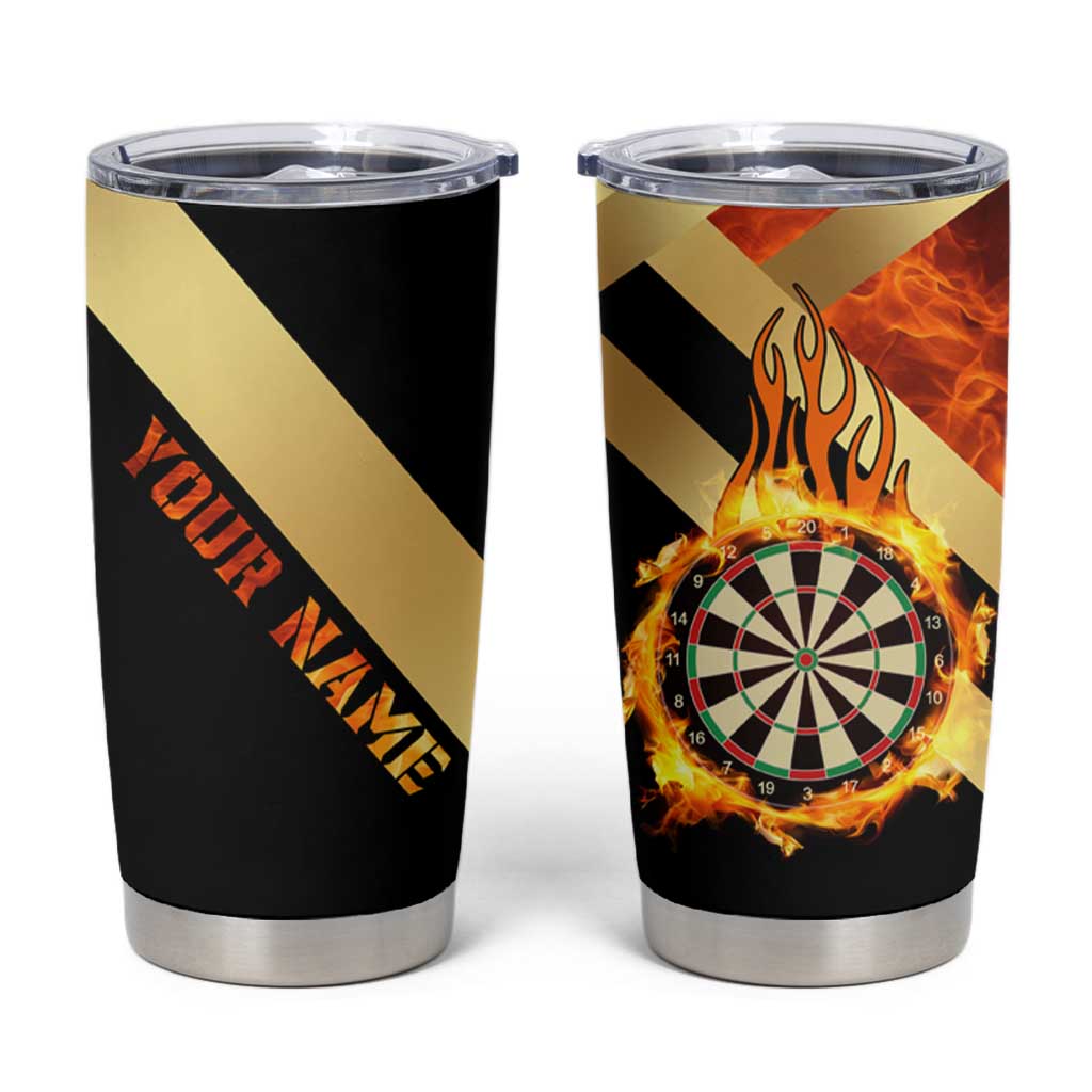 Flaming Dartboard Darts Tumbler Cup Personalized Bold Geometric Patterns - Wonder Print Shop