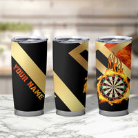 Flaming Dartboard Darts Tumbler Cup Personalized Bold Geometric Patterns - Wonder Print Shop