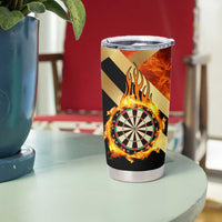 Flaming Dartboard Darts Tumbler Cup Personalized Bold Geometric Patterns - Wonder Print Shop