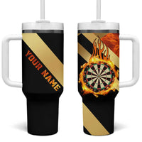 Flaming Dartboard Darts Tumbler With Handle Personalized Bold Geometric Patterns - Wonder Print Shop