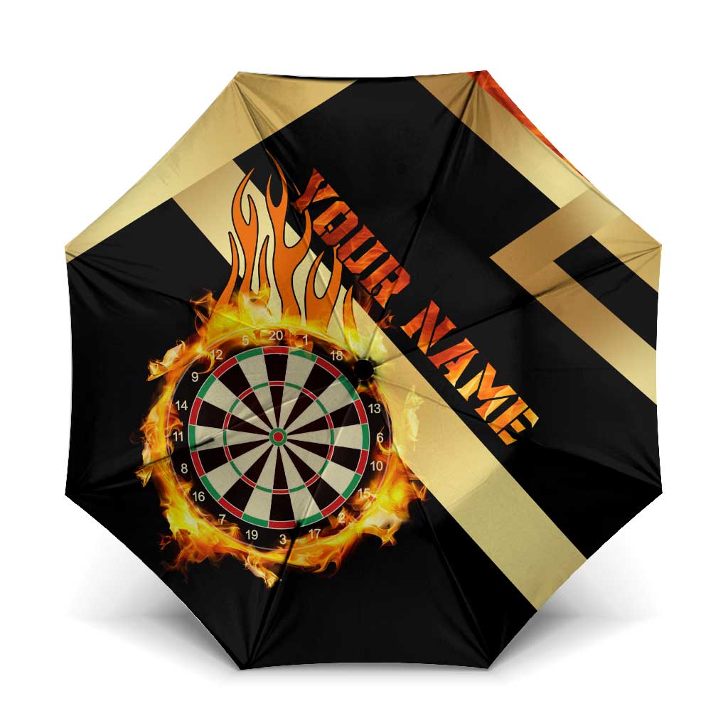 Flaming Dartboard Darts Umbrella Personalized Bold Geometric Patterns - Wonder Print Shop
