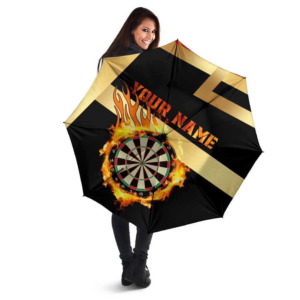 Flaming Dartboard Darts Umbrella Personalized Bold Geometric Patterns - Wonder Print Shop