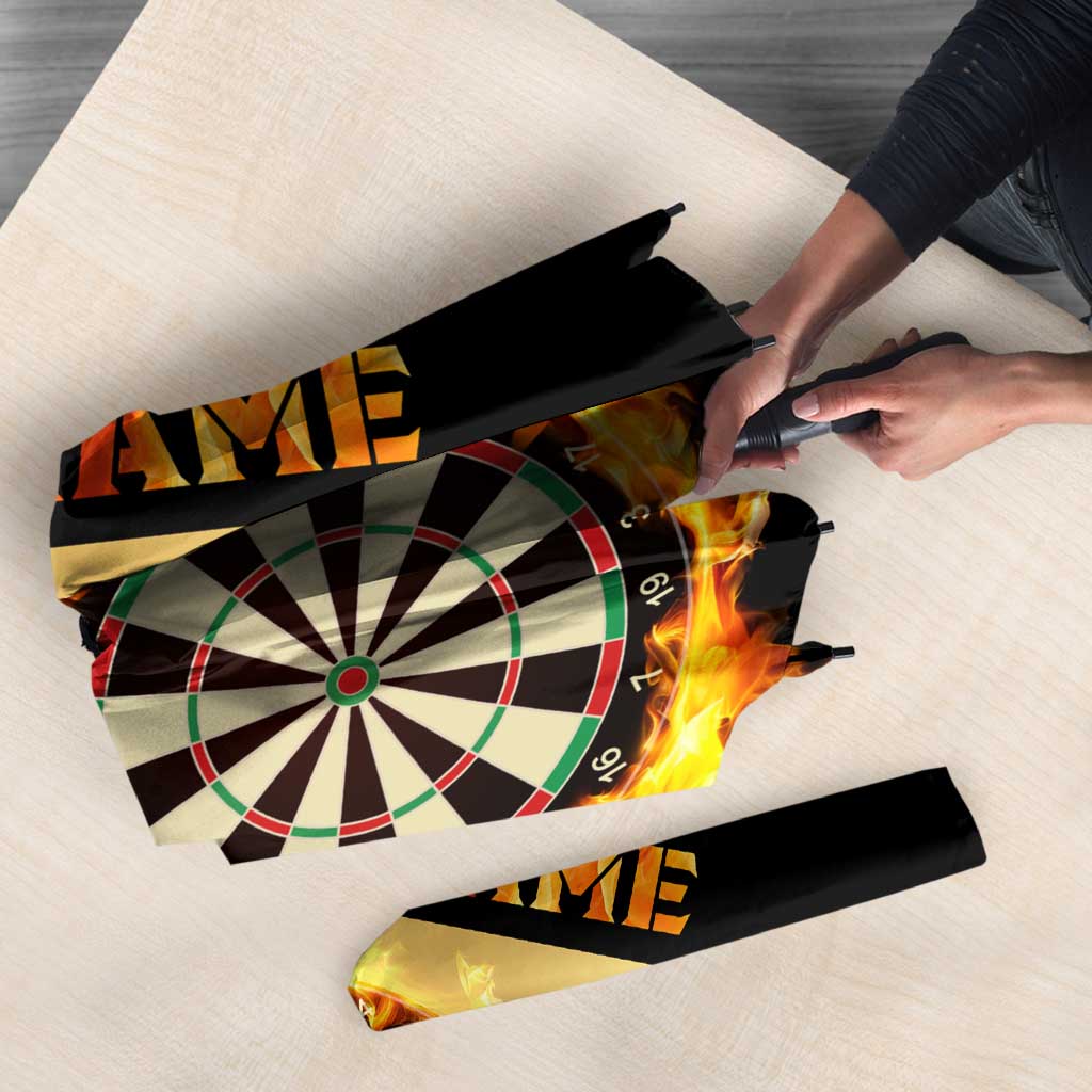 Flaming Dartboard Darts Umbrella Personalized Bold Geometric Patterns - Wonder Print Shop