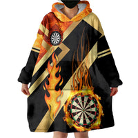 Flaming Dartboard Darts Wearable Blanket Hoodie Personalized Bold Geometric Patterns - Wonder Print Shop