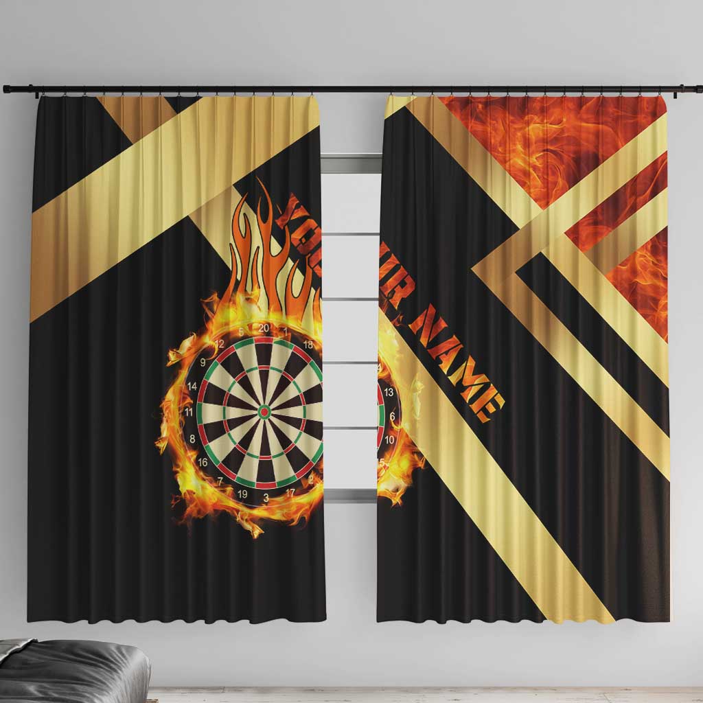 Flaming Dartboard Darts Window Curtain Personalized Bold Geometric Patterns - Wonder Print Shop