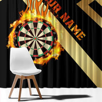 Flaming Dartboard Darts Window Curtain Personalized Bold Geometric Patterns - Wonder Print Shop