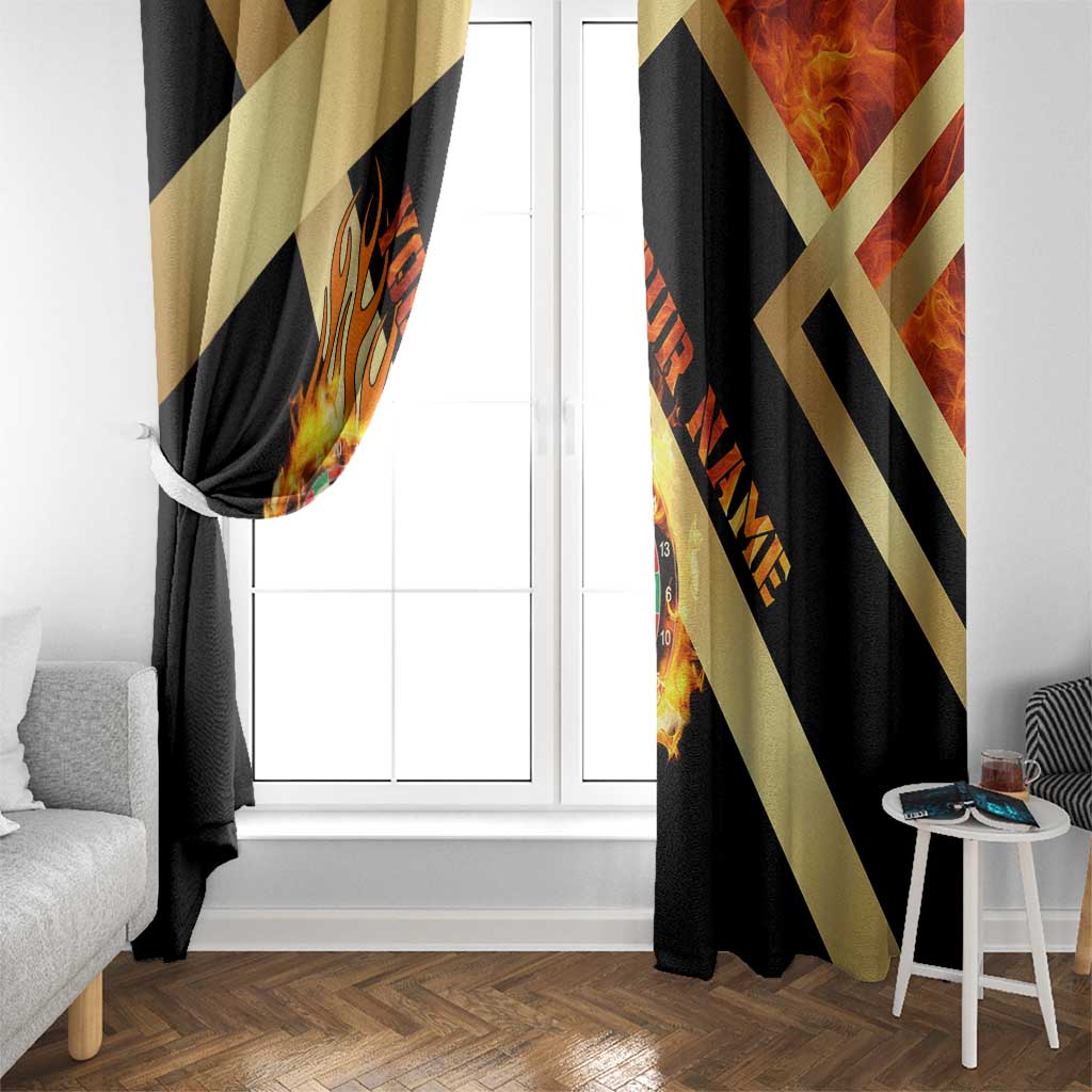 Flaming Dartboard Darts Window Curtain Personalized Bold Geometric Patterns - Wonder Print Shop