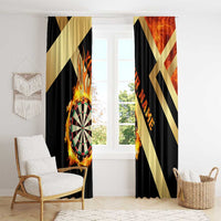 Flaming Dartboard Darts Window Curtain Personalized Bold Geometric Patterns - Wonder Print Shop