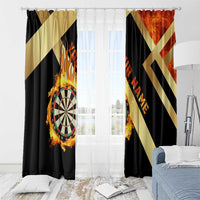 Flaming Dartboard Darts Window Curtain Personalized Bold Geometric Patterns - Wonder Print Shop