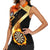 Flaming Dartboard Darts Women Sleeveless Polo Shirt Personalized Bold Geometric Patterns - Wonder Print Shop