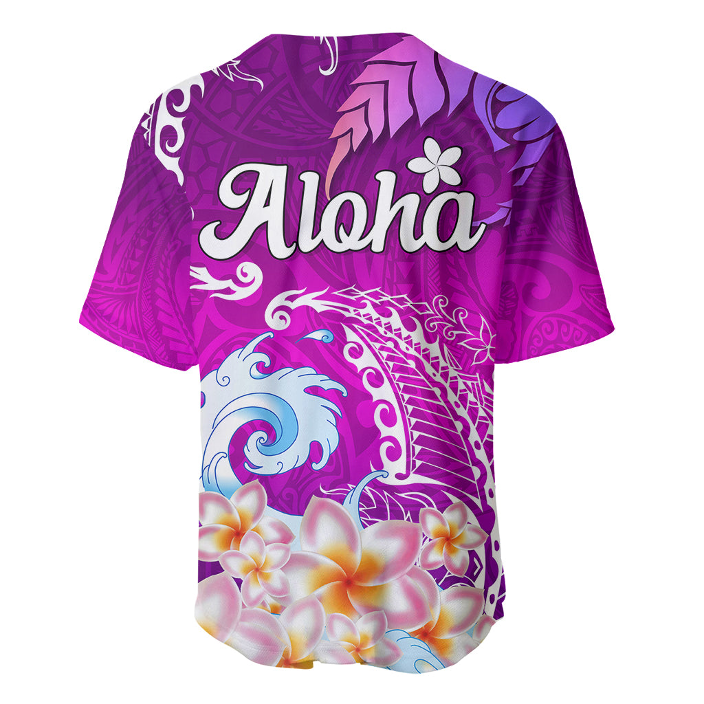 Hawaii Plumeria Flower Baseball Jersey Plumeria FLowers And Polynesian Pattern - Wonder Print Shop