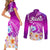 Hawaii Plumeria Flower Couples Matching Short Sleeve Bodycon Dress and Long Sleeve Button Shirts Plumeria FLowers And Polynesian Pattern - Wonder Print Shop