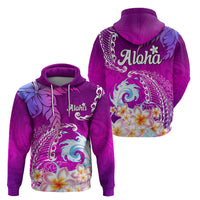 Hawaii Plumeria Flower Hoodie Plumeria FLowers And Polynesian Pattern - Wonder Print Shop