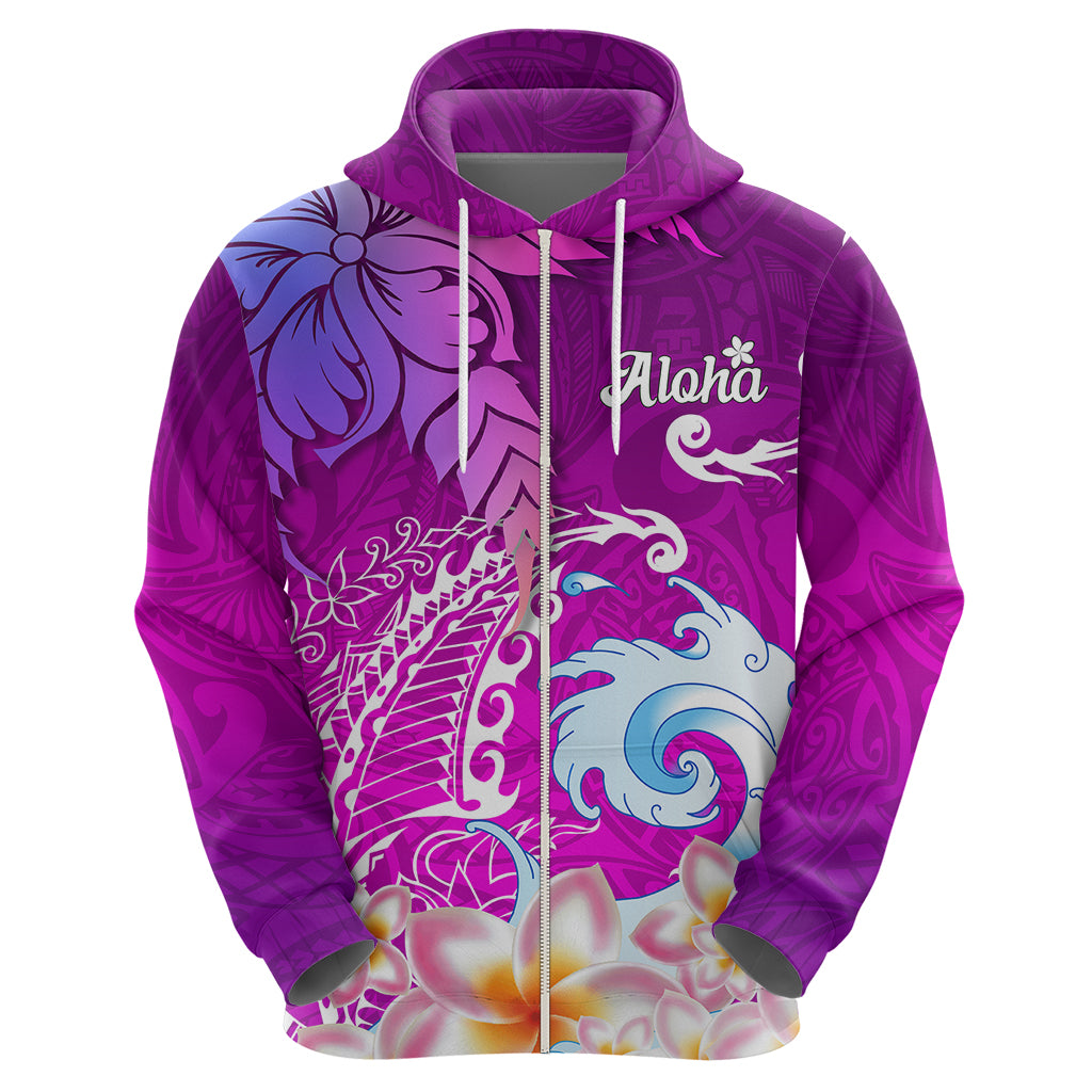 Hawaii Plumeria Flower Hoodie Plumeria FLowers And Polynesian Pattern - Wonder Print Shop