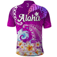 Hawaii Plumeria Flower Polo Shirt Plumeria FLowers And Polynesian Pattern - Wonder Print Shop