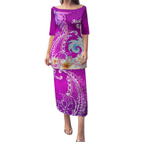 Hawaii Plumeria Flower Puletasi Plumeria FLowers And Polynesian Pattern - Wonder Print Shop