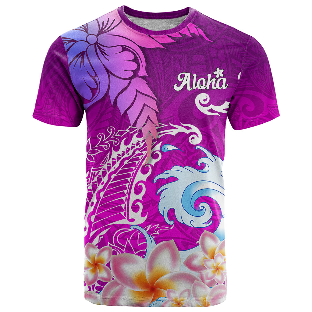 Hawaii Plumeria Flower T Shirt Plumeria FLowers And Polynesian Pattern - Wonder Print Shop