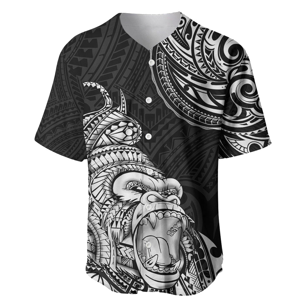 Hawaii Polynesian Baseball Jersey Gorila Tatoo Polynesian Style - Wonder Print Shop