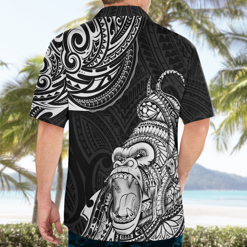 Hawaii Polynesian Hawaiian Shirt Gorila Tatoo Polynesian Style - Wonder Print Shop