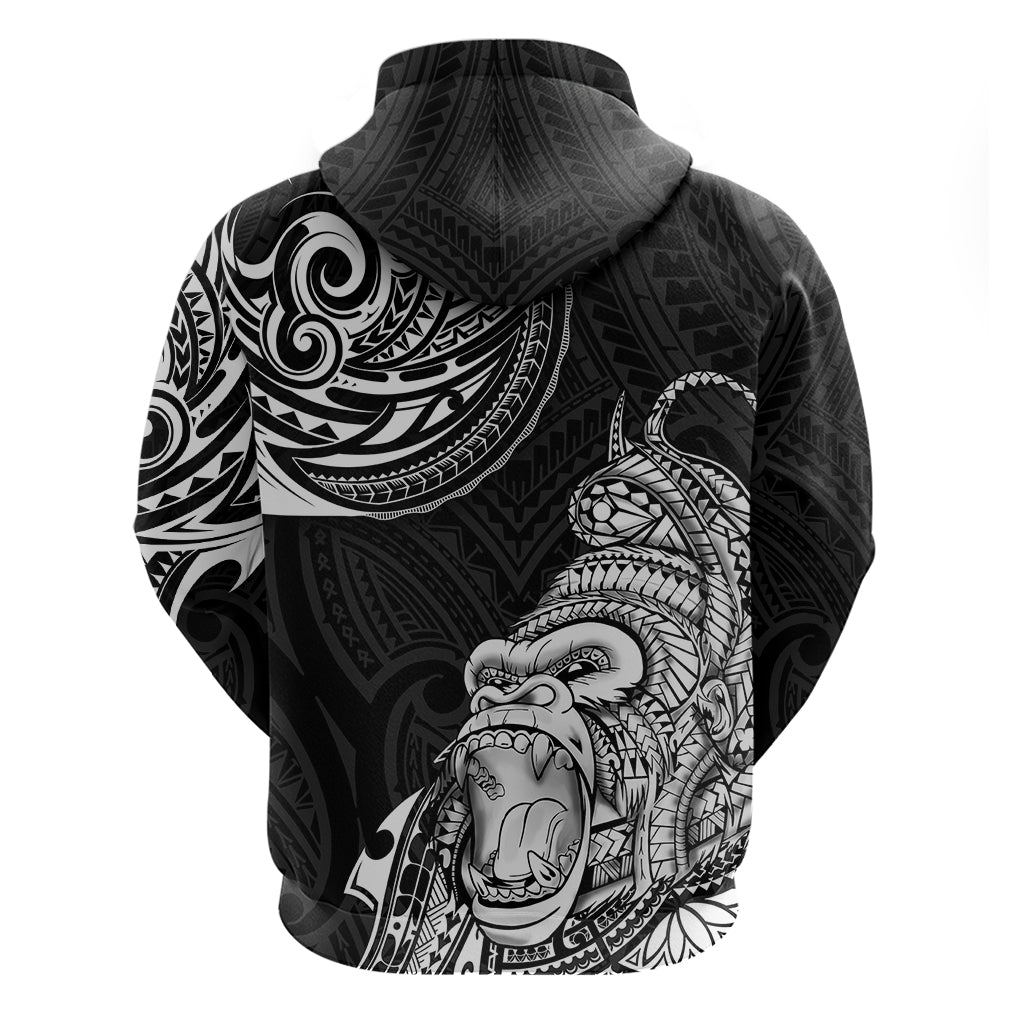 Hawaii Polynesian Hoodie Gorila Tatoo Polynesian Style - Wonder Print Shop