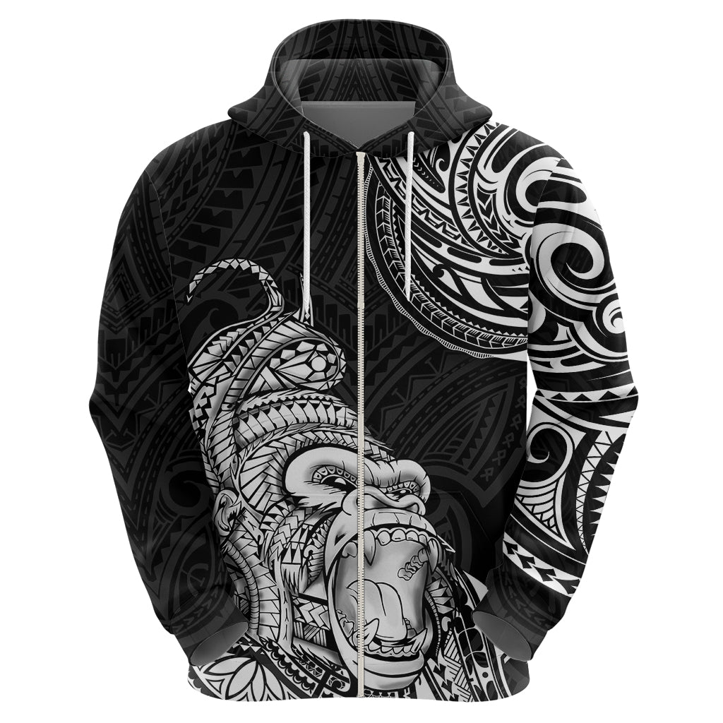 Hawaii Polynesian Hoodie Gorila Tatoo Polynesian Style - Wonder Print Shop