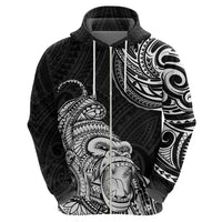 Hawaii Polynesian Hoodie Gorila Tatoo Polynesian Style - Wonder Print Shop