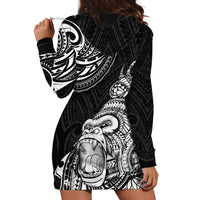 Hawaii Polynesian Hoodie Dress Gorila Tatoo Polynesian Style - Wonder Print Shop